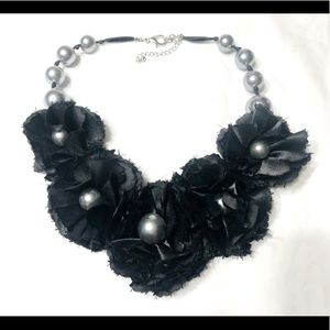 Flower and beaded choker style necklace